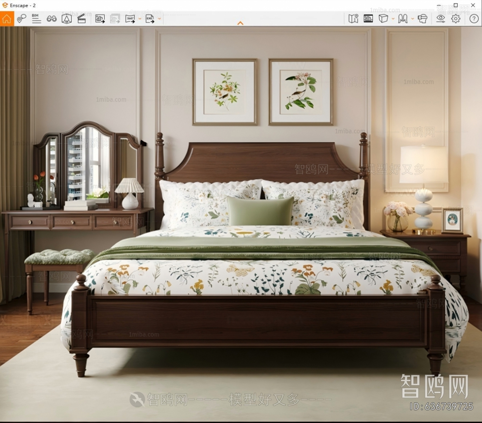 French Style Double Bed