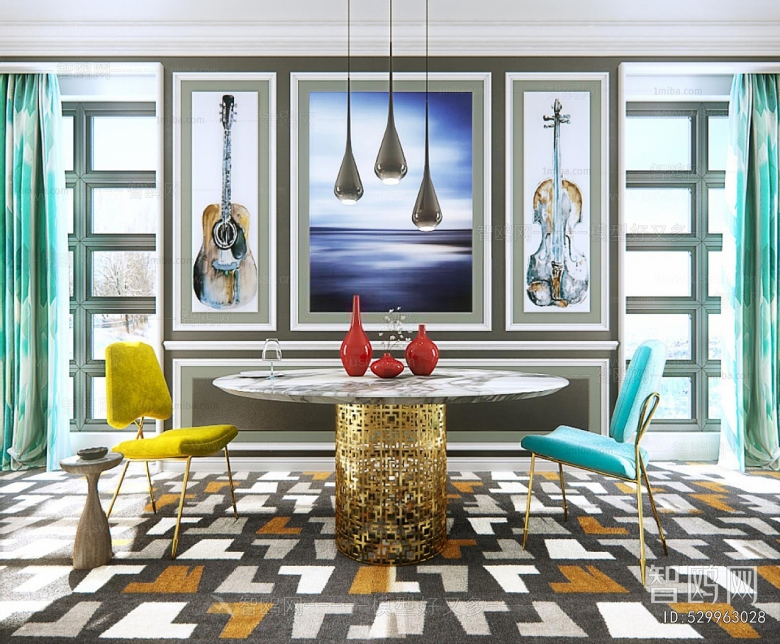 Simple European Style Dining Room