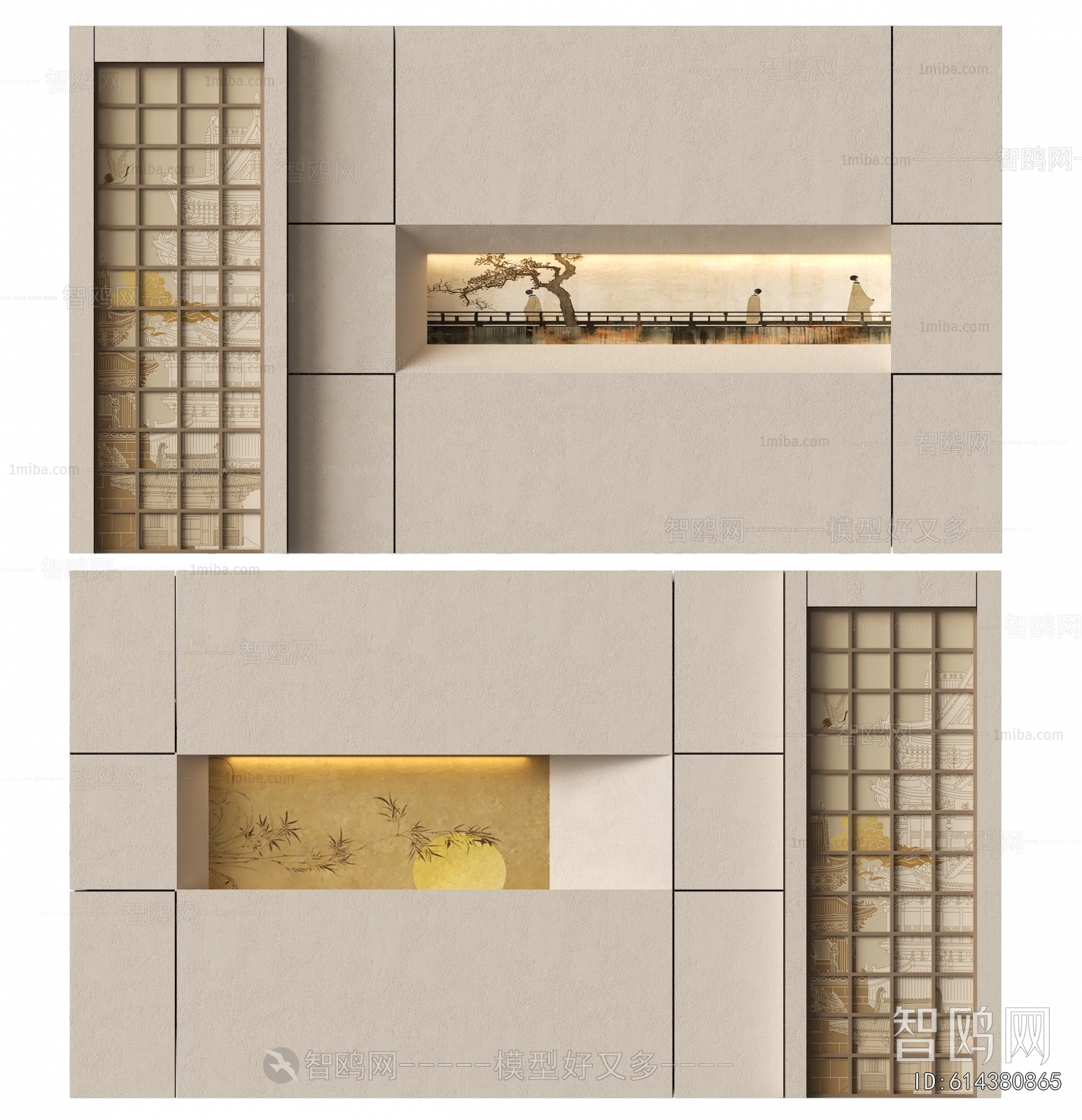 New Chinese Style TV Wall