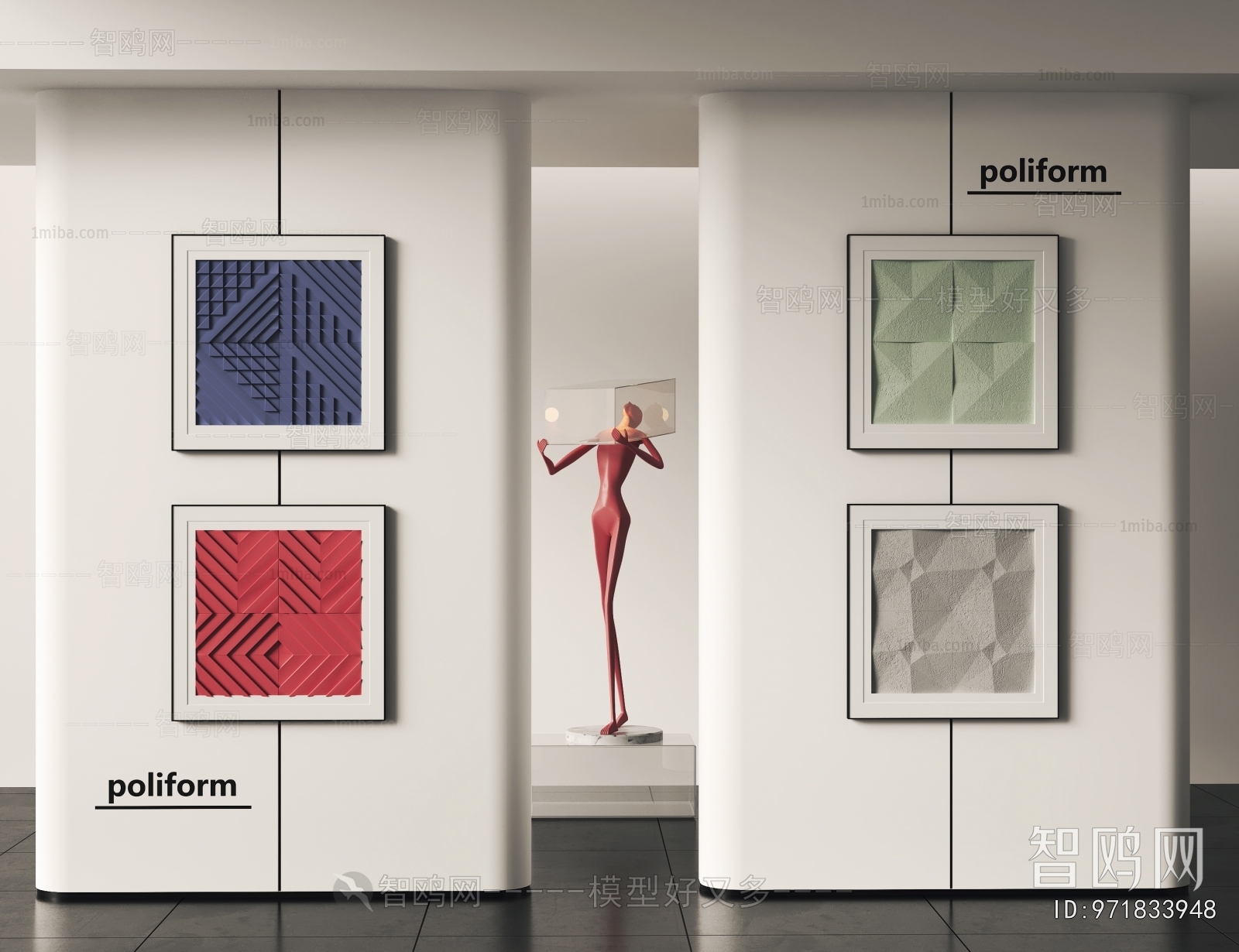 poliform现代装饰挂画组合