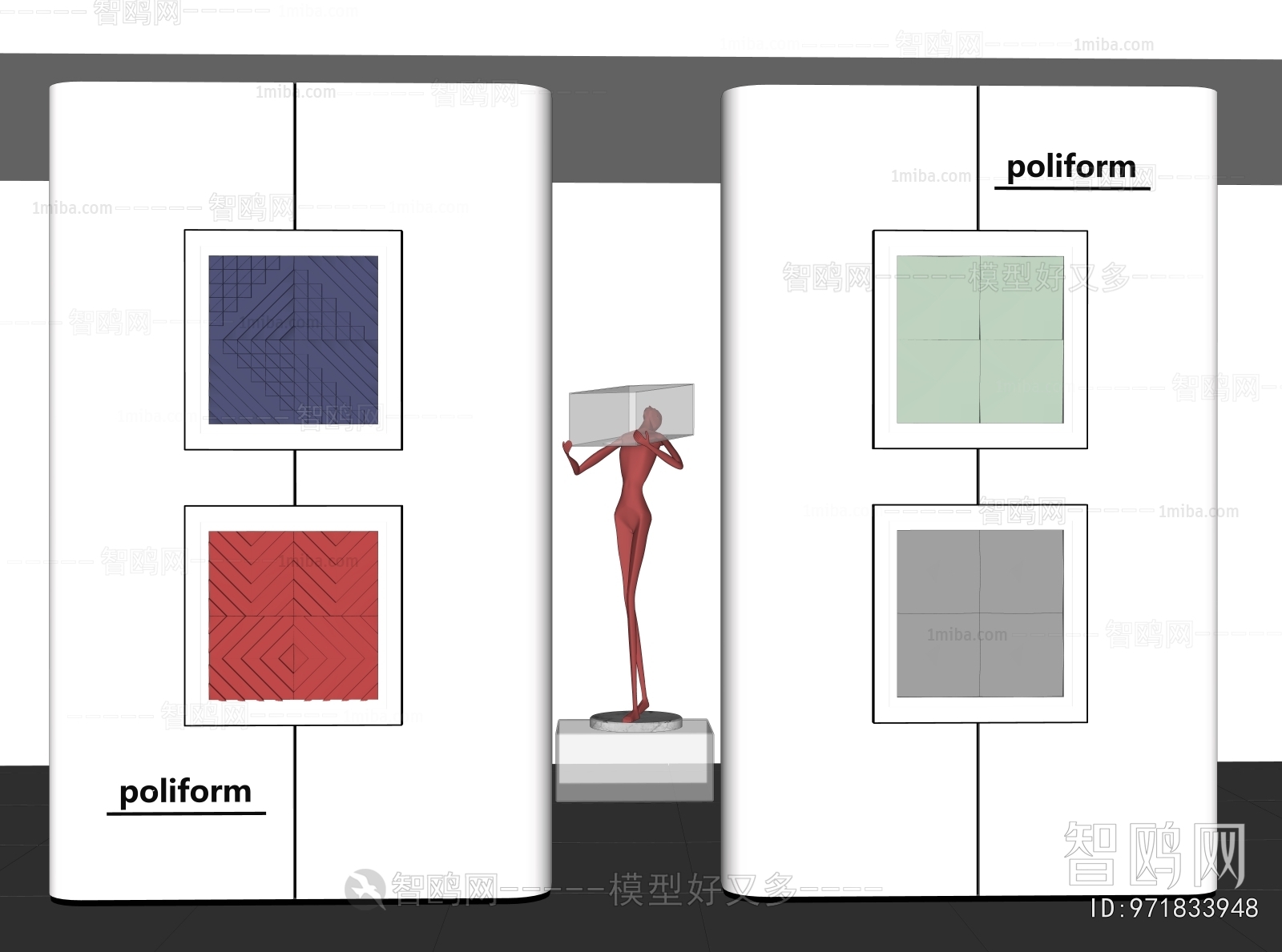 poliform现代装饰挂画组合