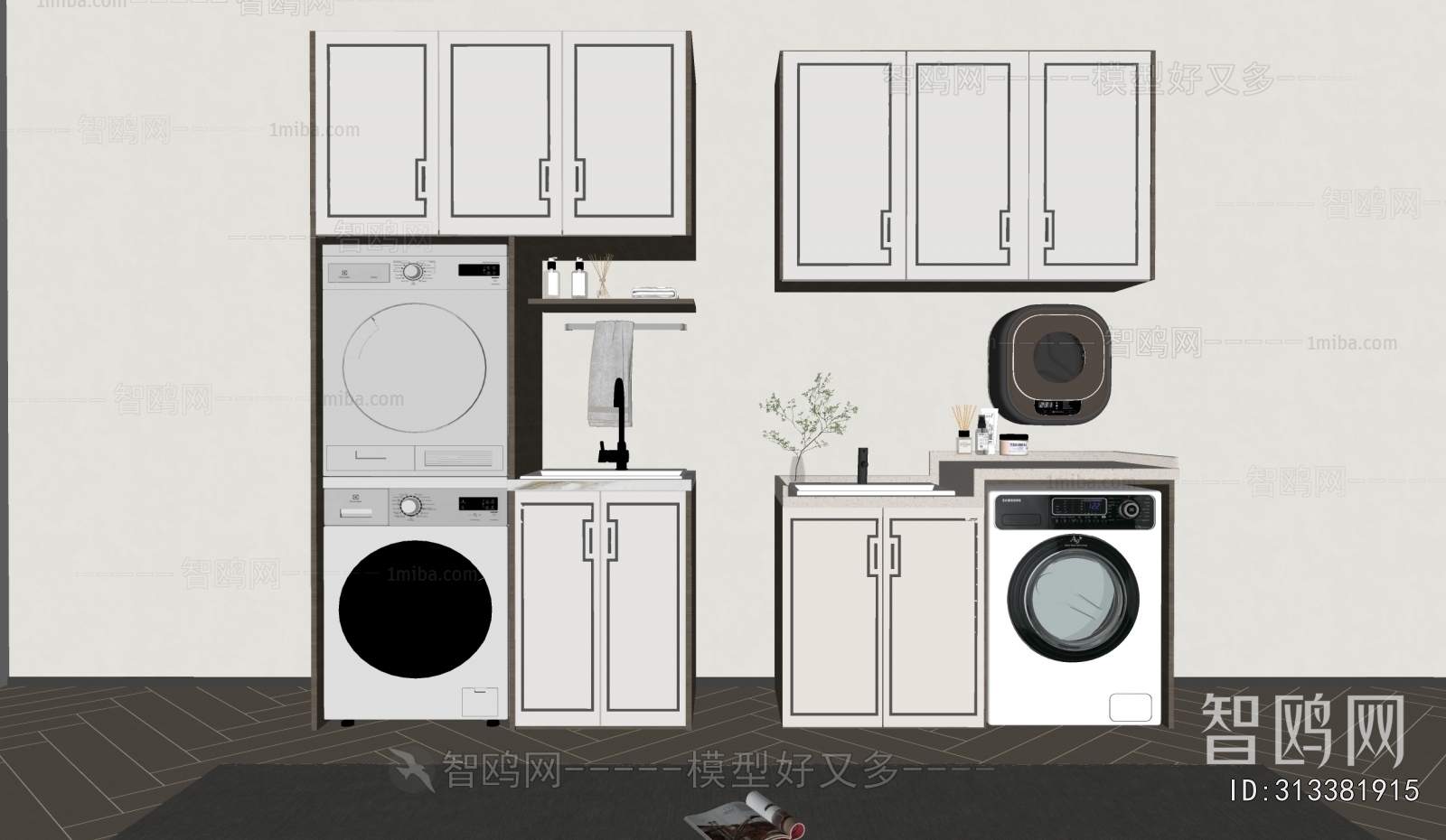 New Chinese Style Laundry Cabinet