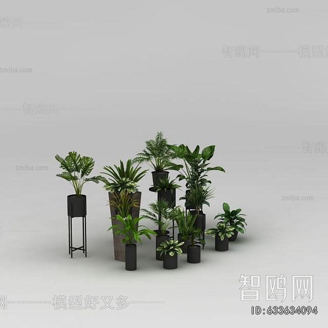 Modern Potted Green Plant