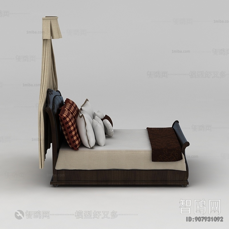 美式复古双人床