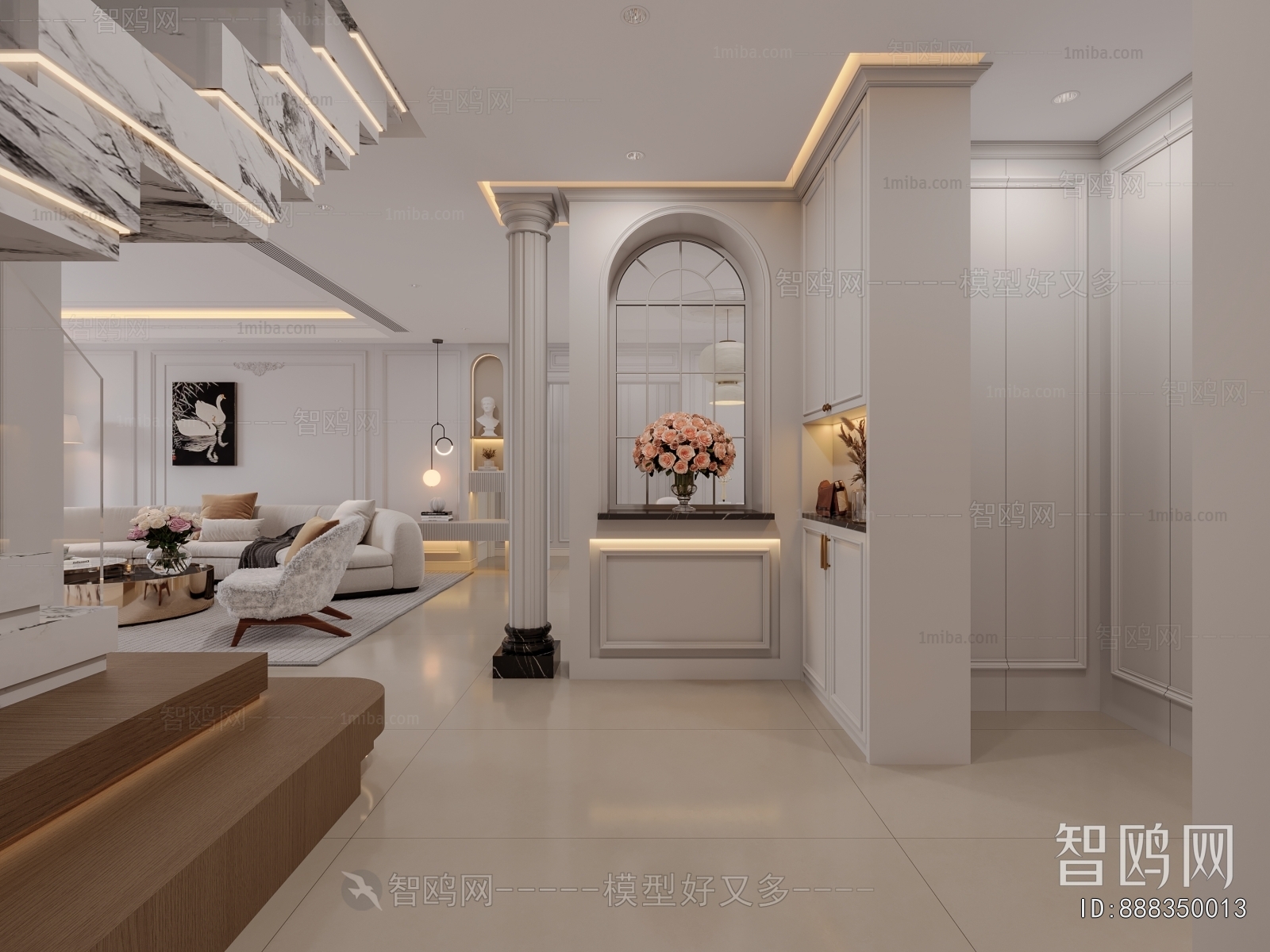 French Style Hallway