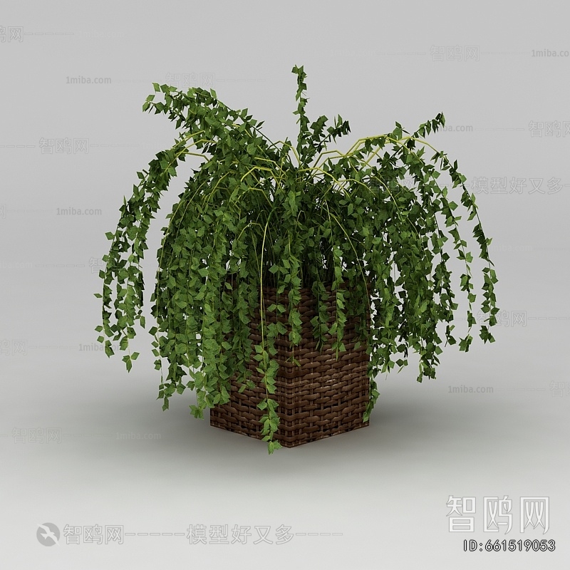 Modern Potted Green Plant