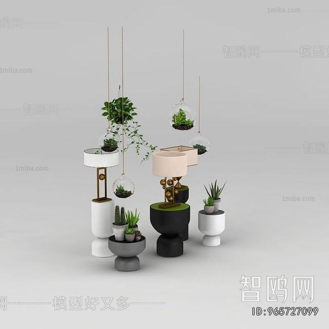 Modern Potted Green Plant