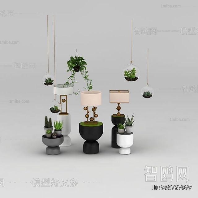 Modern Potted Green Plant