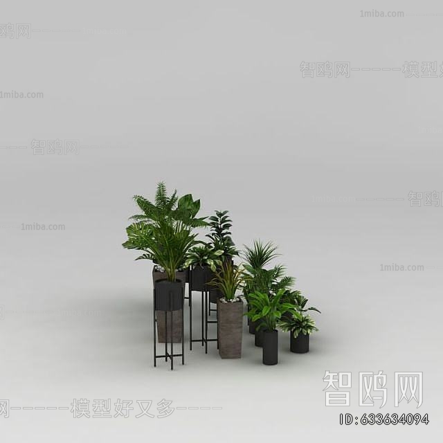 Modern Potted Green Plant