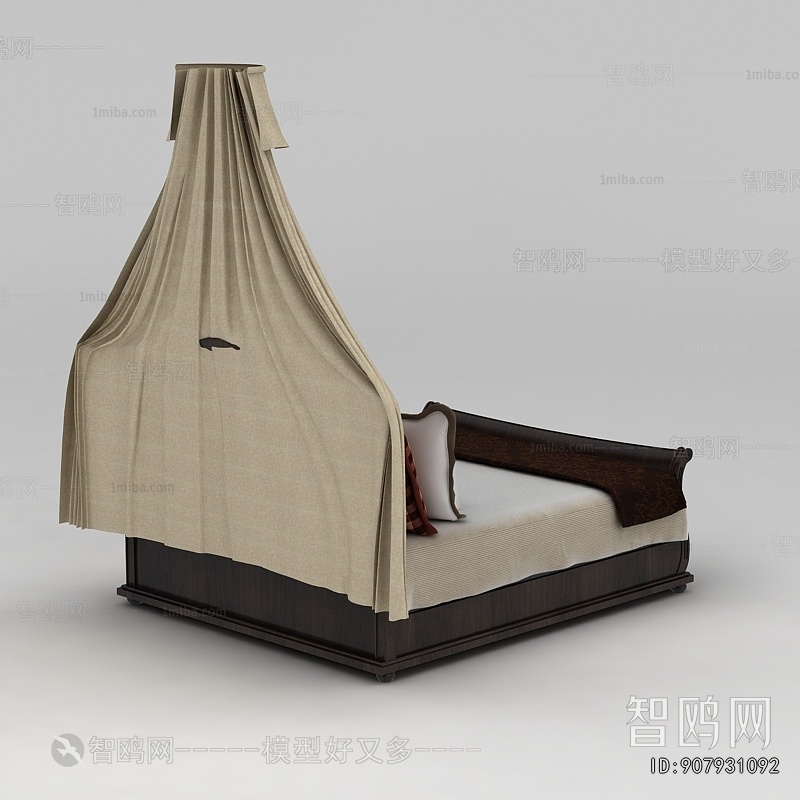 美式复古双人床