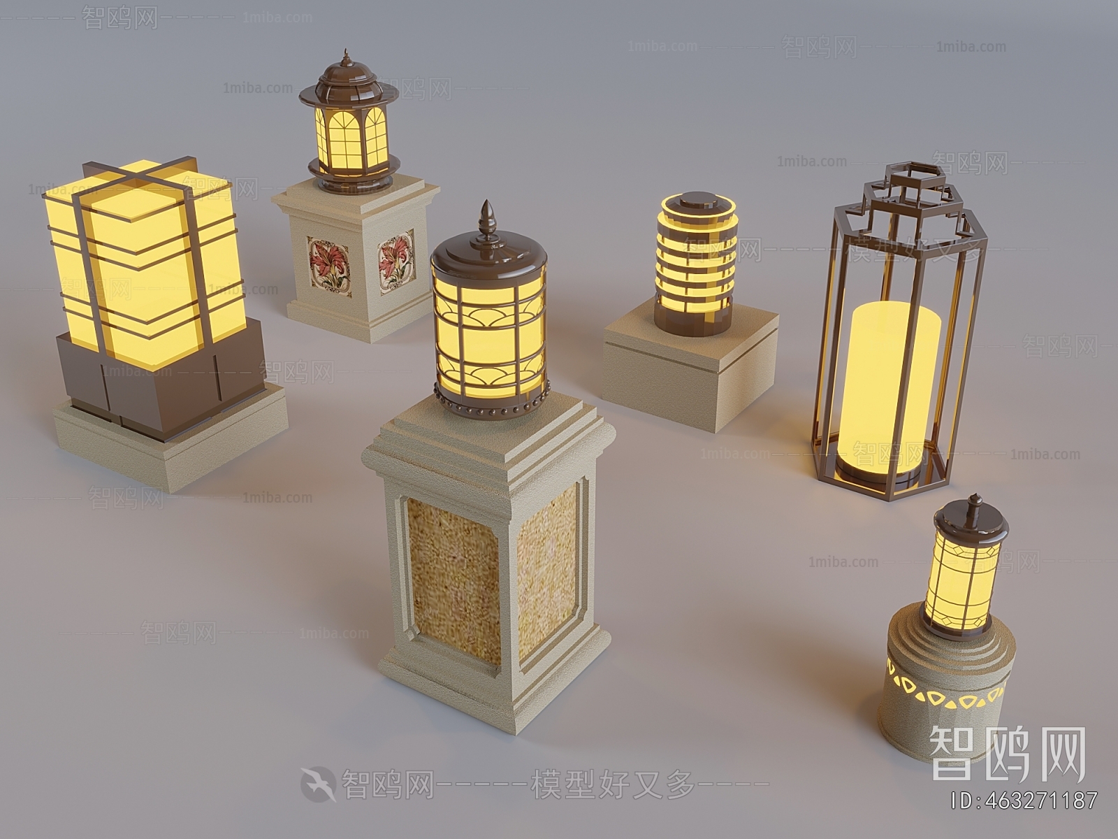 现代户外庭院景观灯组合