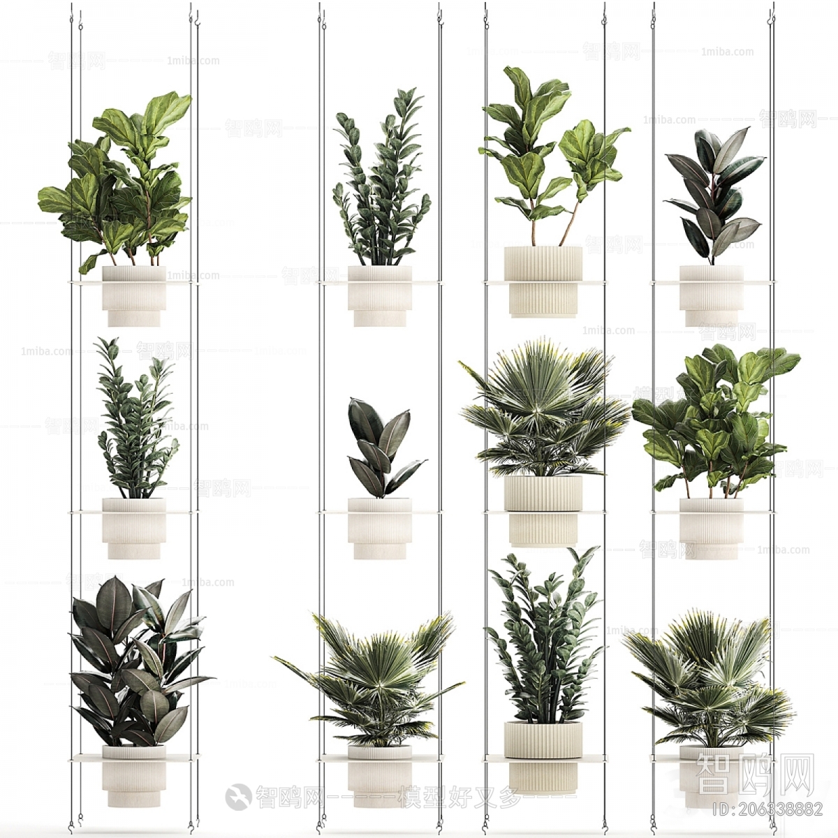 Modern Potted Green Plant