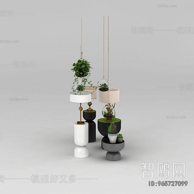 Modern Potted Green Plant