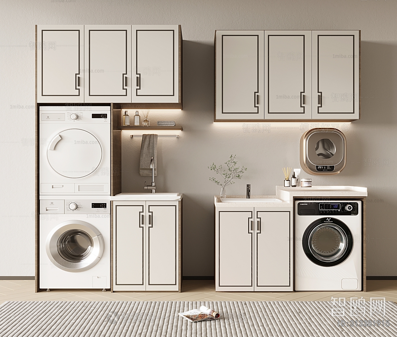 New Chinese Style Laundry Cabinet