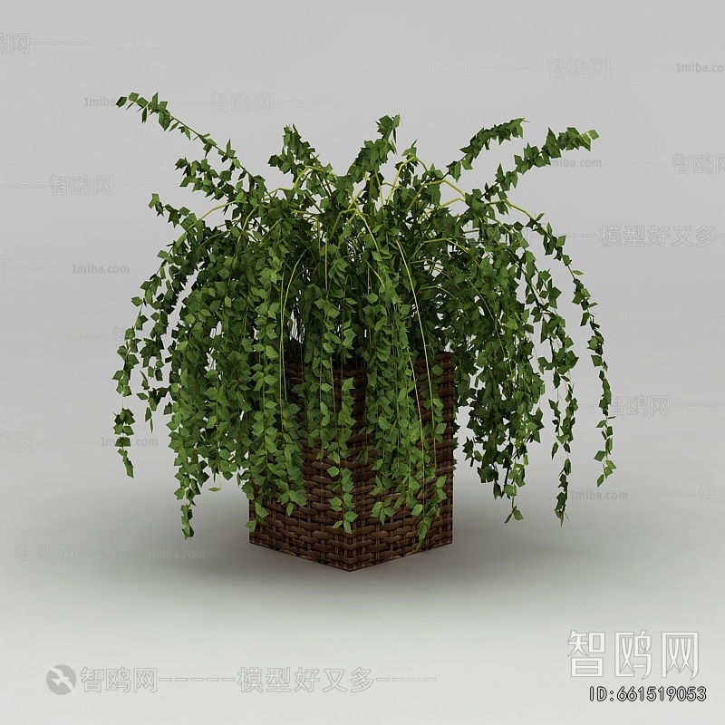 Modern Potted Green Plant