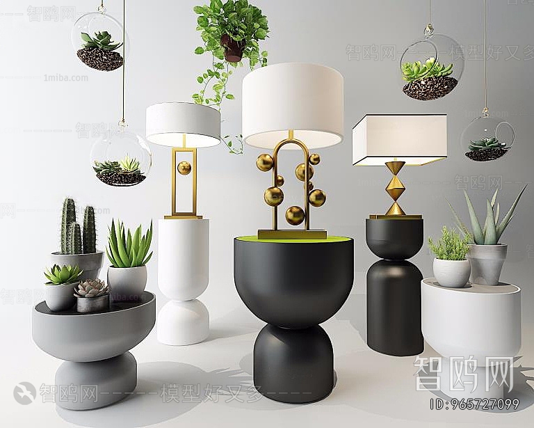 Modern Potted Green Plant