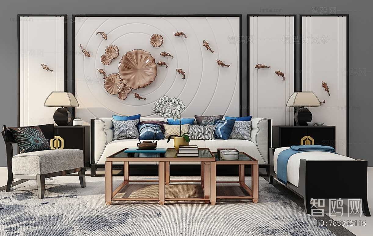 New Chinese Style Sofa Combination