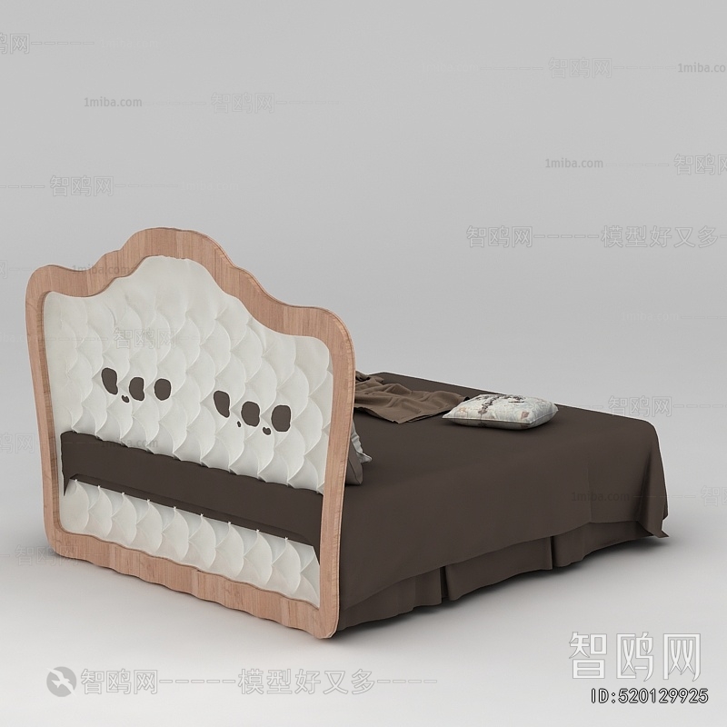 Simple European Style Double Bed