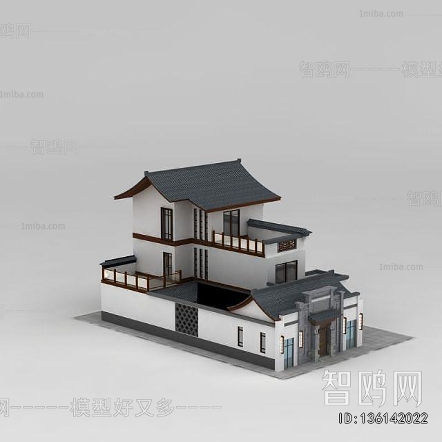 New Chinese Style Appearance Of Commercial Building