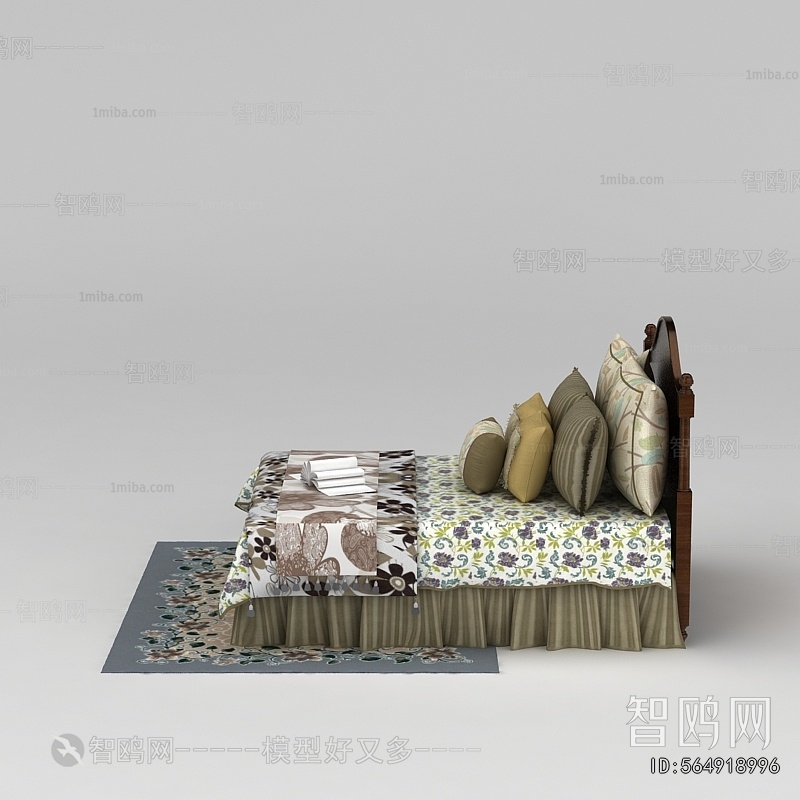 Simple European Style Double Bed