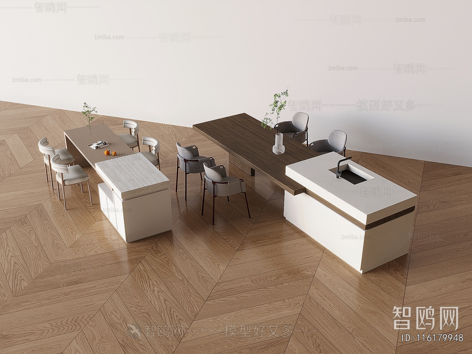 现代吧台餐桌椅组合