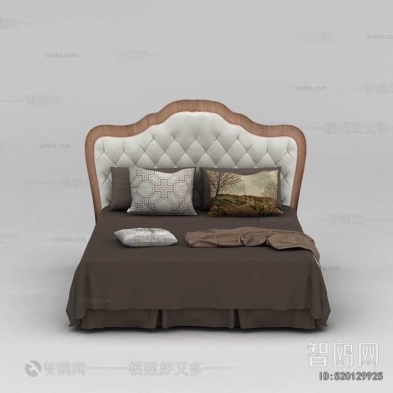Simple European Style Double Bed