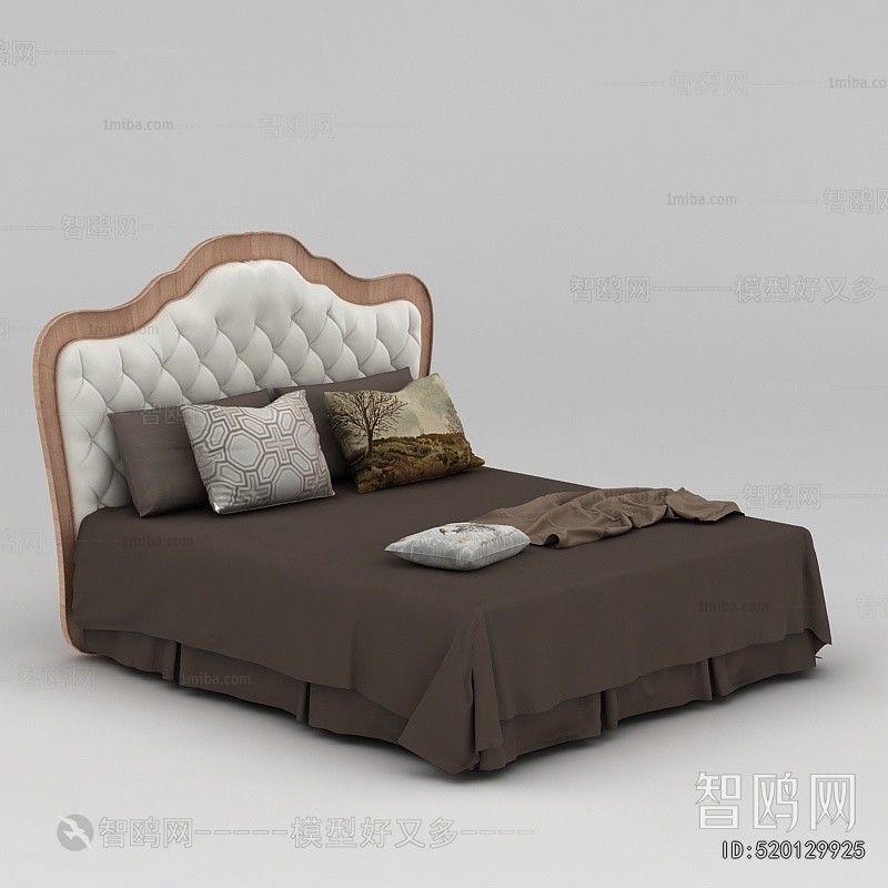 Simple European Style Double Bed