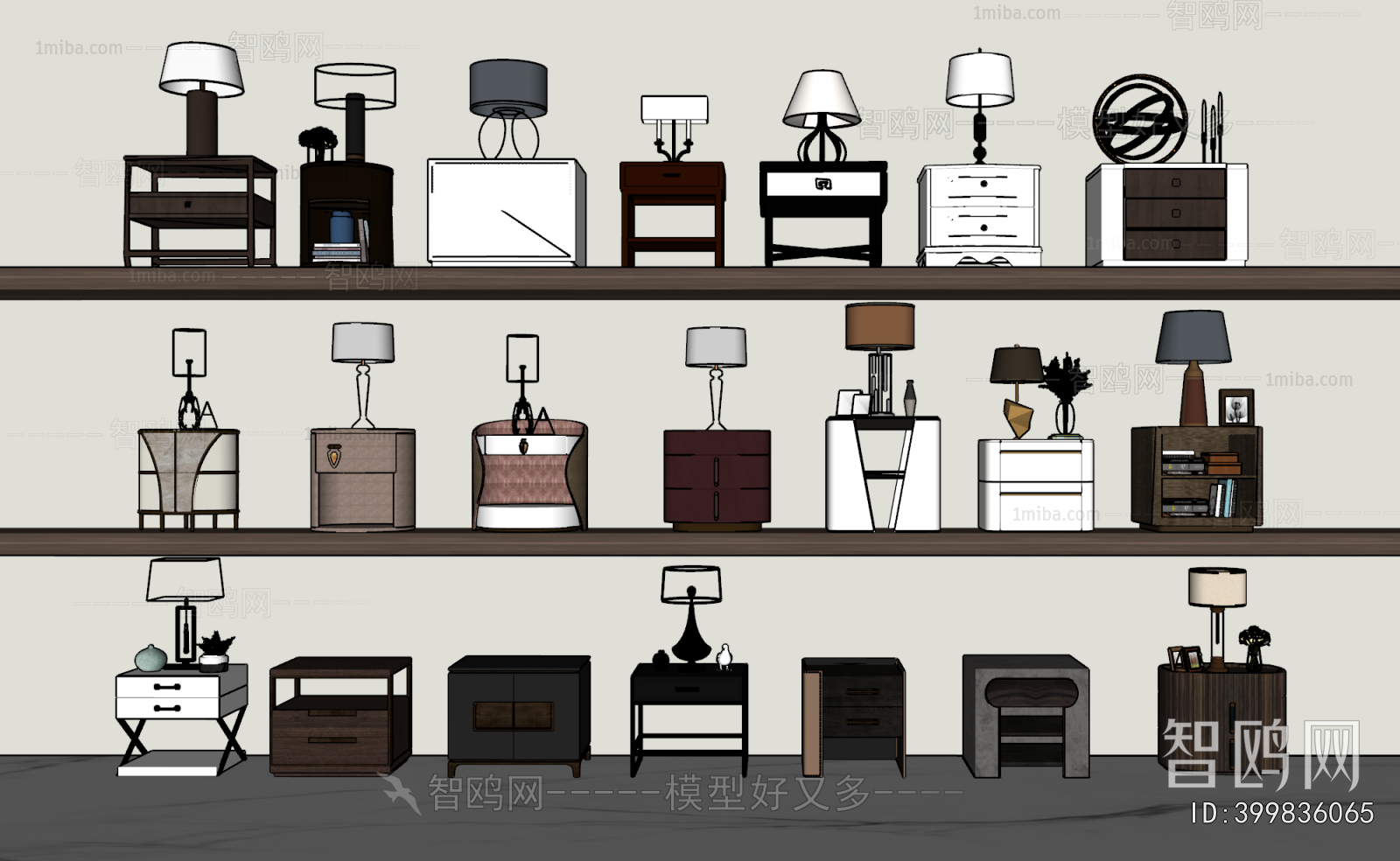 New Chinese Style Bedside Cupboard