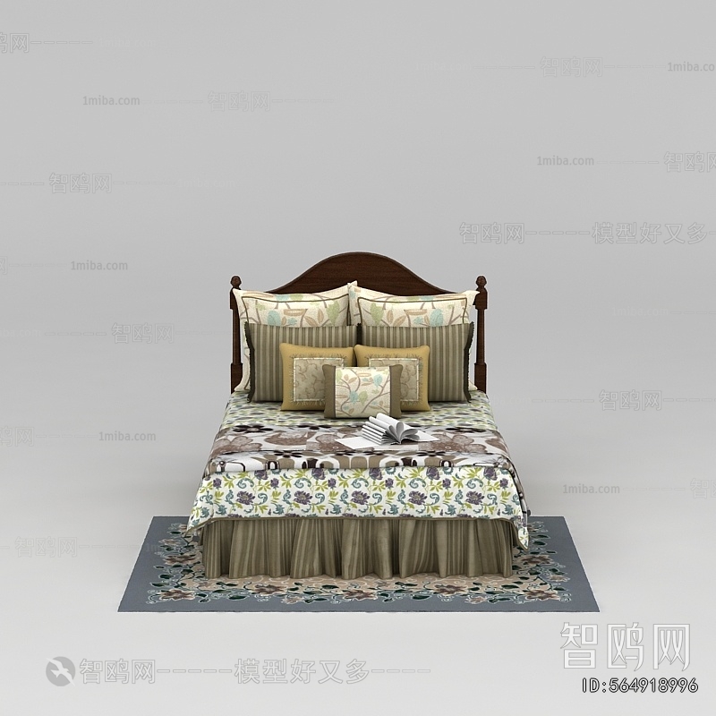 Simple European Style Double Bed