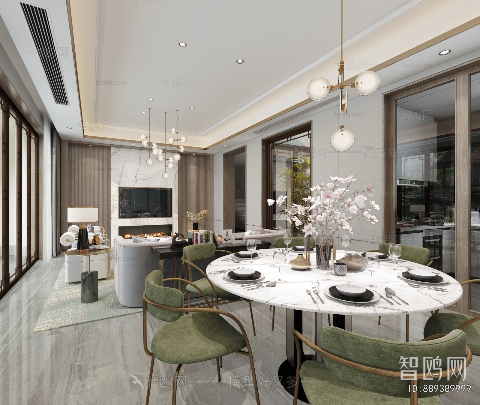 New Chinese Style Dining Room