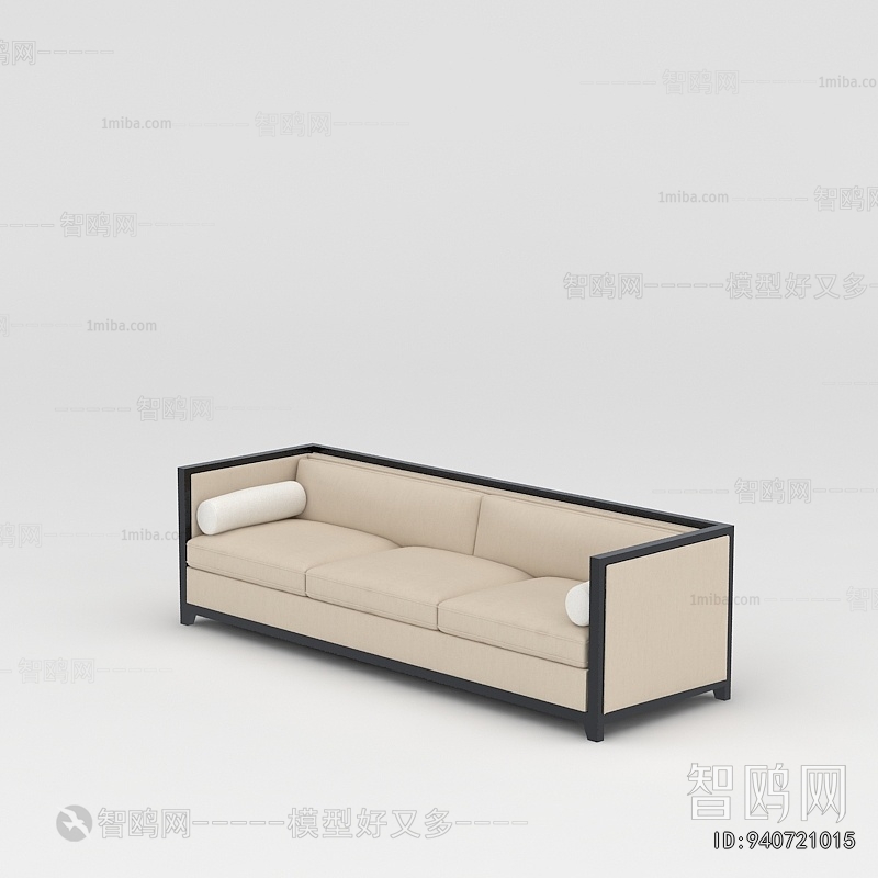 New Chinese Style Three-seat Sofa