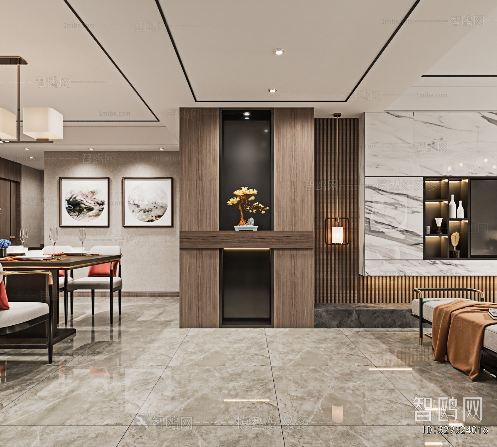 New Chinese Style A Living Room