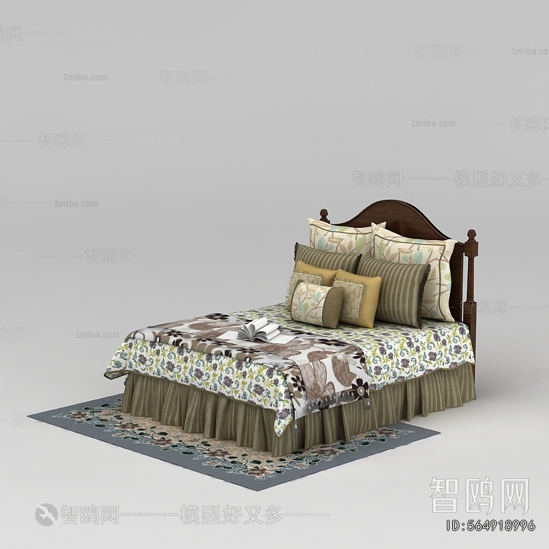 Simple European Style Double Bed