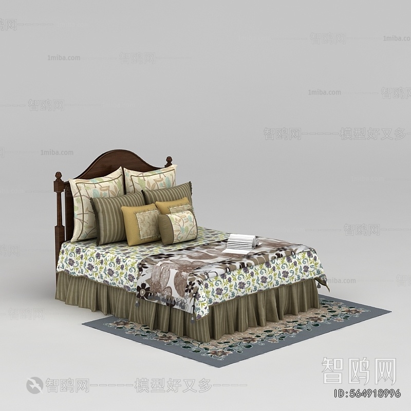 Simple European Style Double Bed