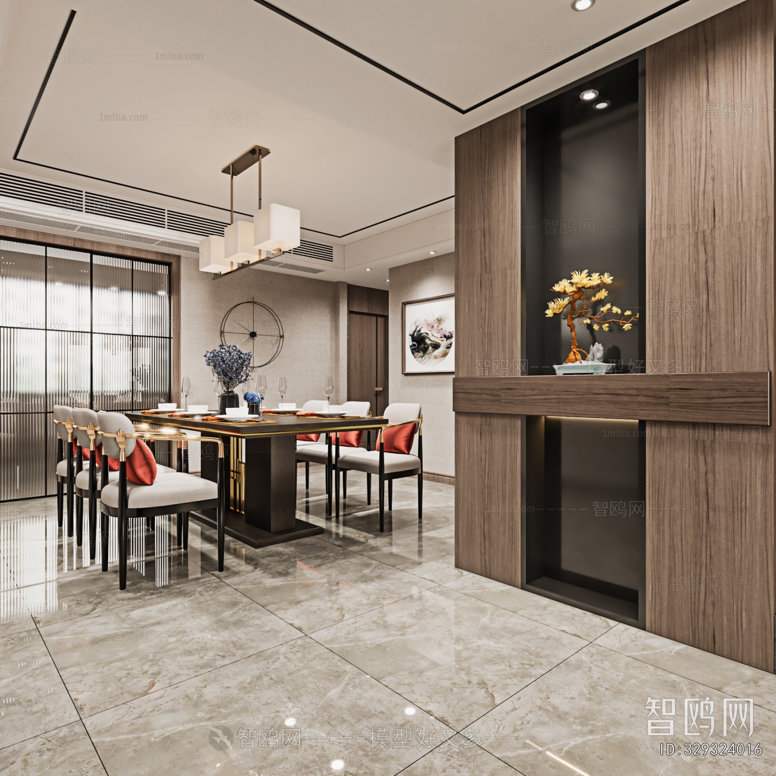 New Chinese Style A Living Room