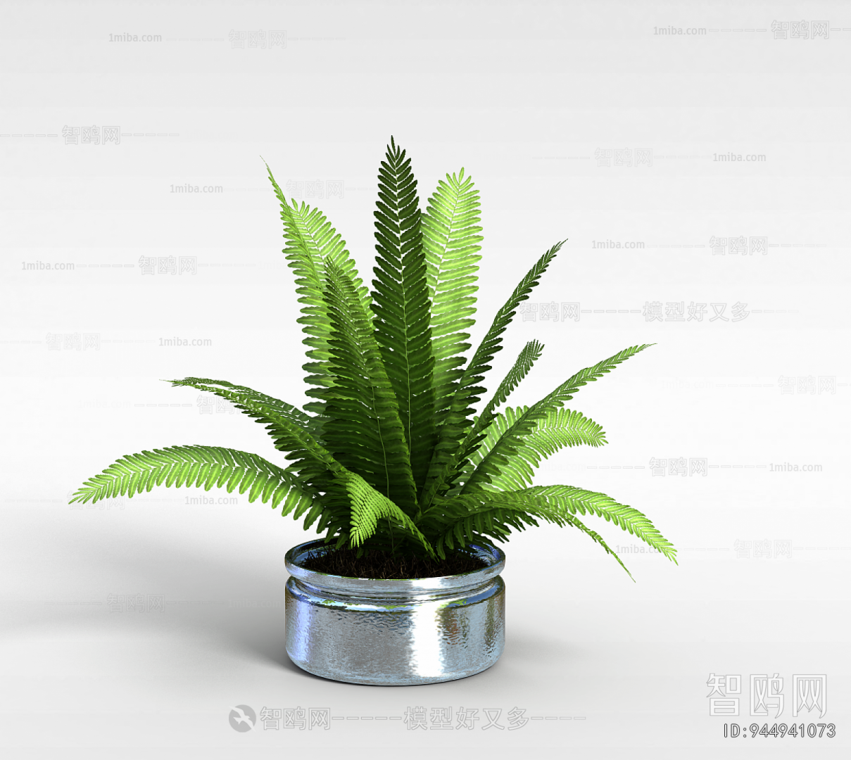 Modern Potted Green Plant