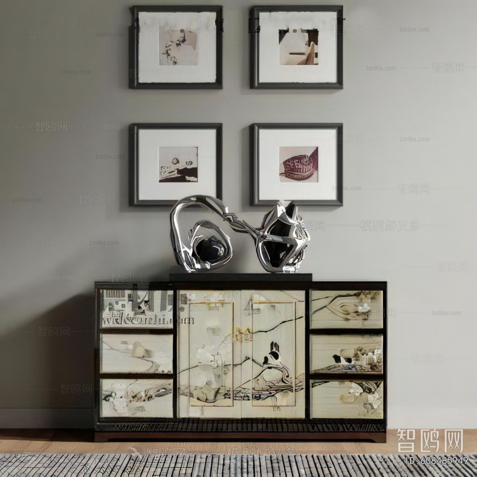 New Chinese Style Side Cabinet