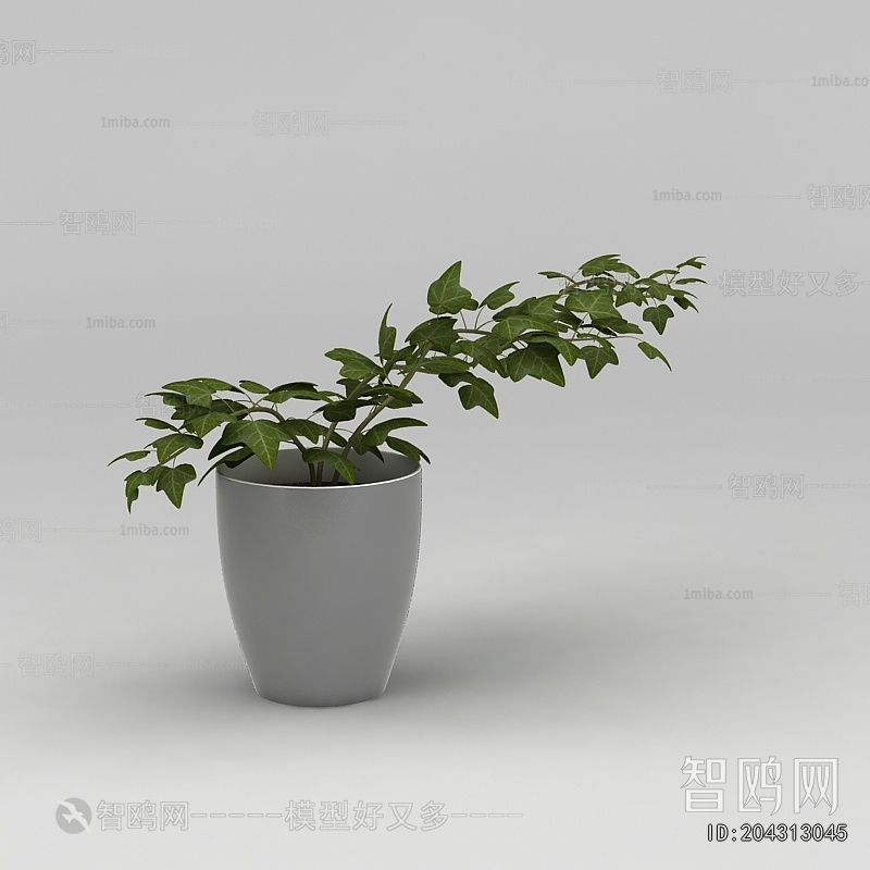 Modern Potted Green Plant