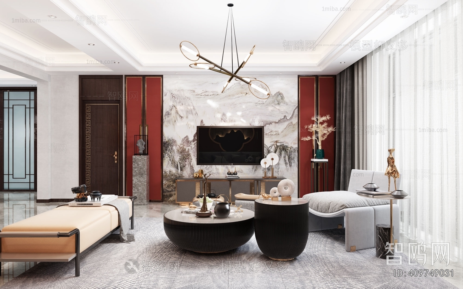 New Chinese Style A Living Room