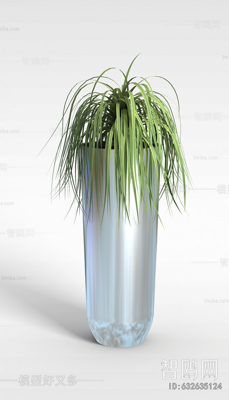 Modern Potted Green Plant