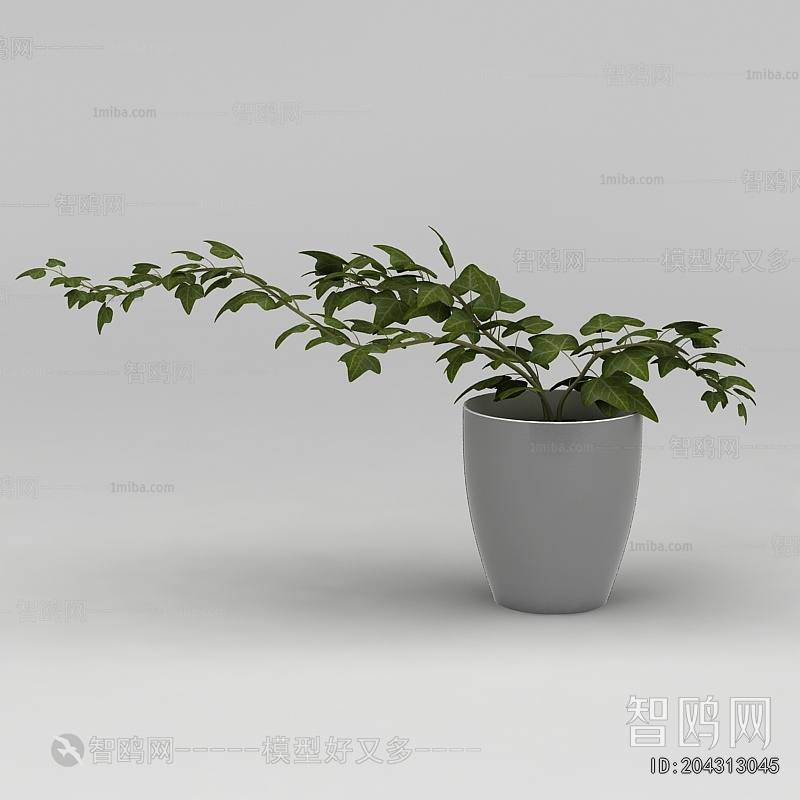 Modern Potted Green Plant