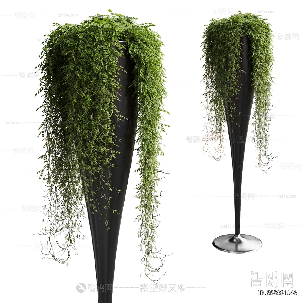 Modern Potted Green Plant