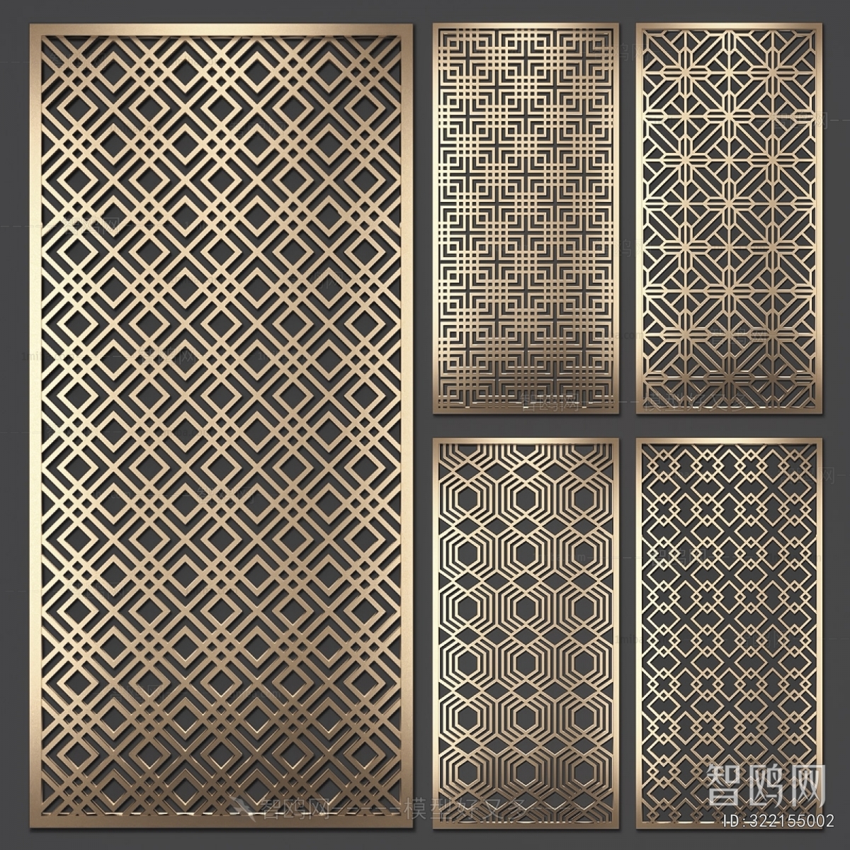 New Chinese Style Metal Screen Partition