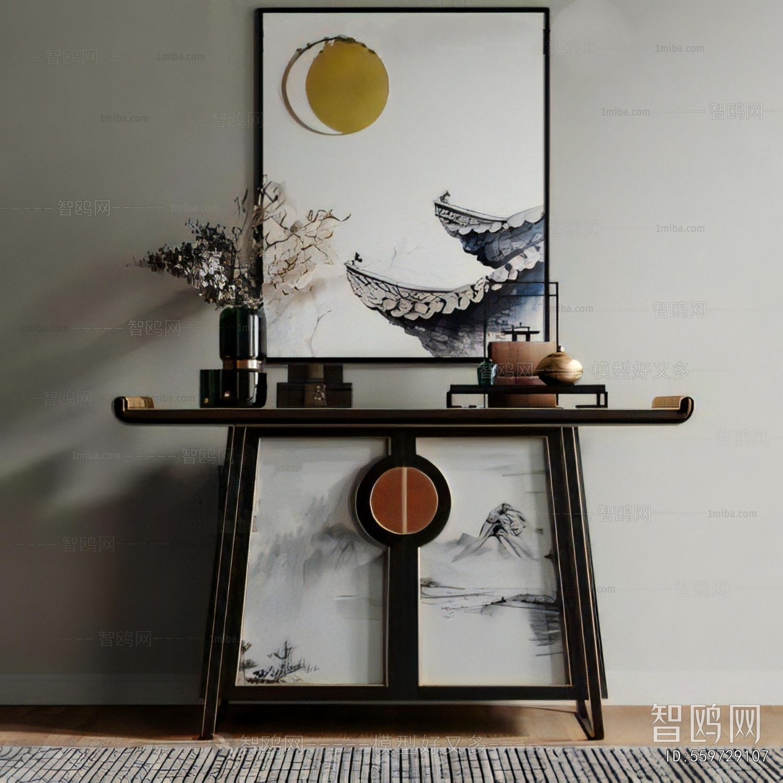 New Chinese Style Entrance Cabinet