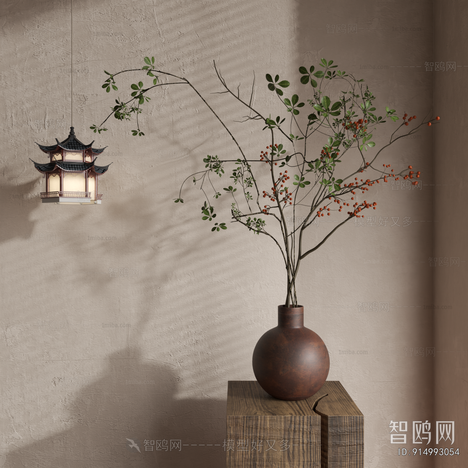 侘寂风花瓶花艺