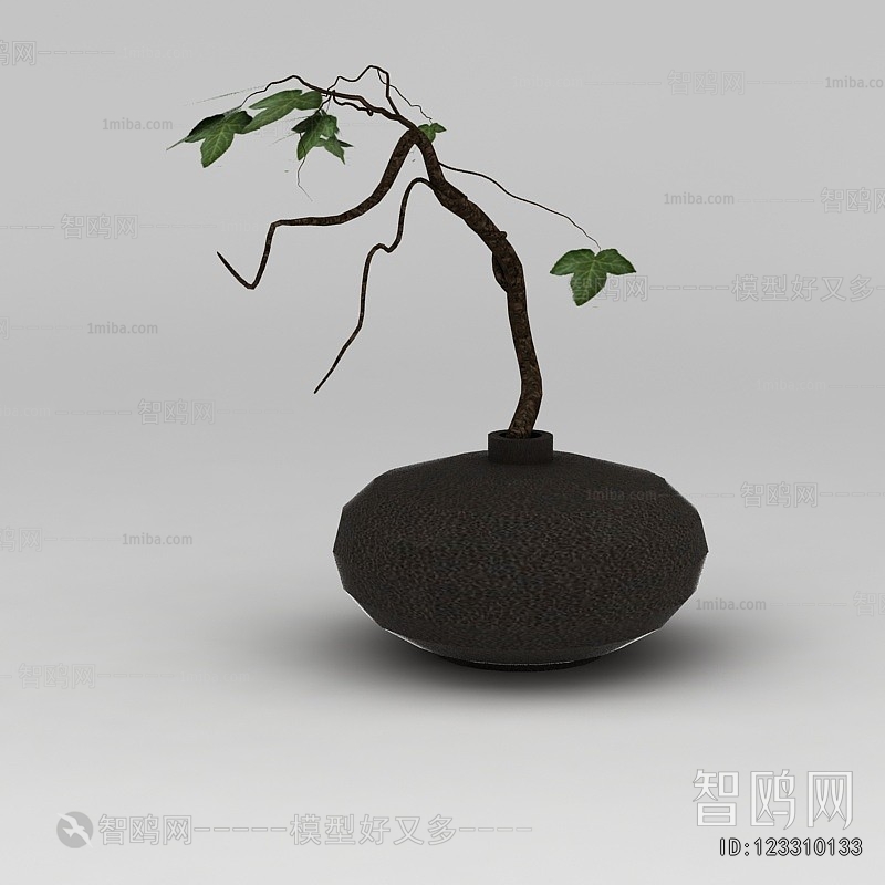 Modern Potted Green Plant