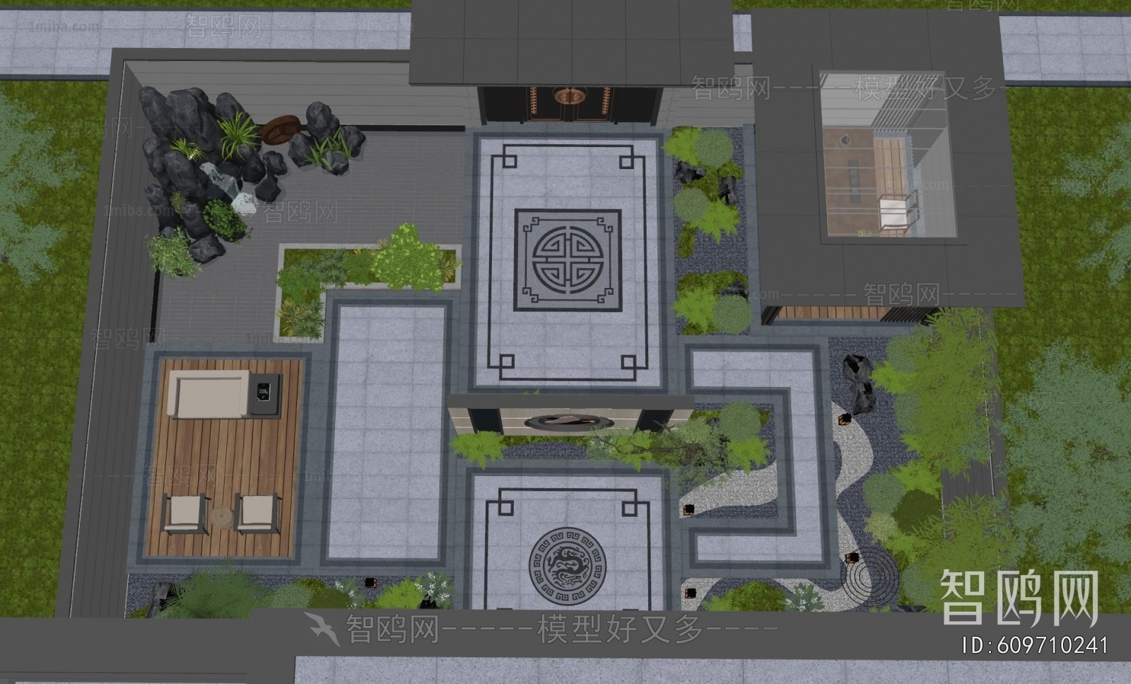 New Chinese Style Courtyard/landscape