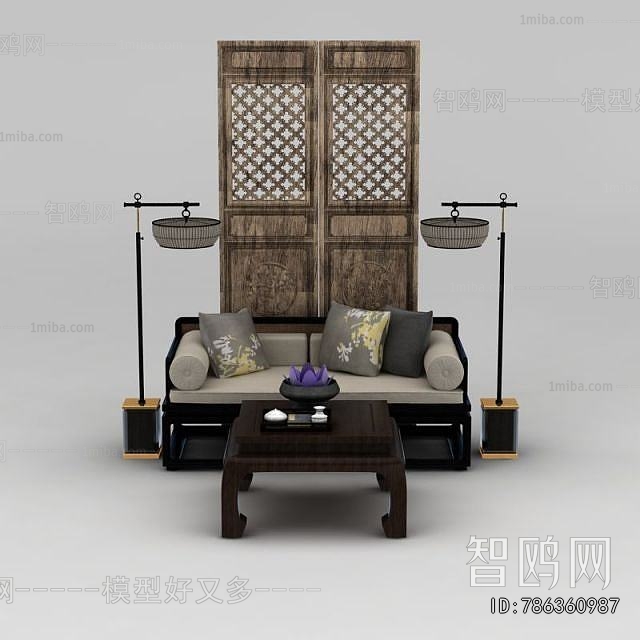 New Chinese Style Sofa Combination