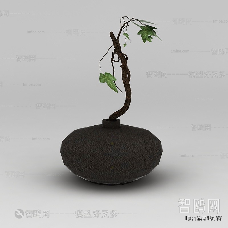 Modern Potted Green Plant