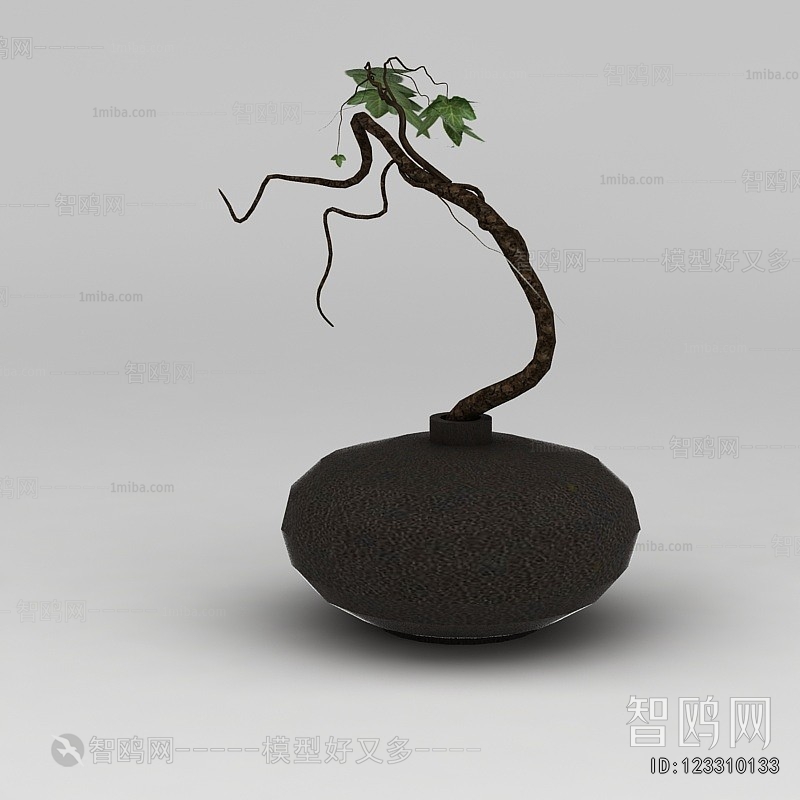 Modern Potted Green Plant